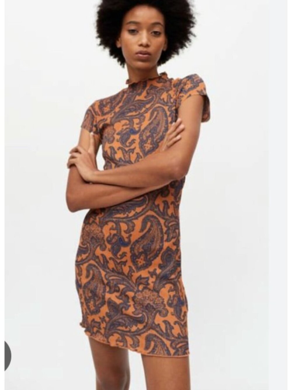URBAN OUTFITTERS Uo Nina Spliced Bodycon Mini Dress In Brown NWT Large